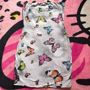 Grey Sleeveless Bodycon Butterfly Dress